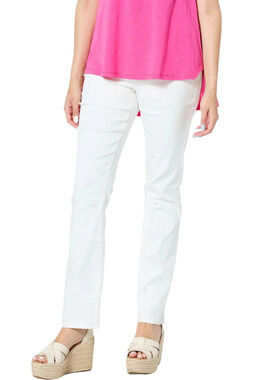 DG2 by Diane Gilman Women's Virtual Stretch Straight Leg Jean White - Tall